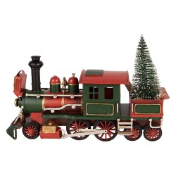 Clayre & Eef Christmas Decoration Figurine Train 28x9x17 cm Red Metal
