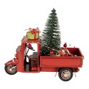 Clayre & Eef Weihnachtsdekorationsfigur Motor 17x7x14 cm Rot Metall