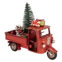 Clayre & Eef Weihnachtsdekorationsfigur Motor 17x7x14 cm Rot Metall