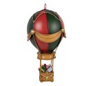 Clayre & Eef Weihnachtsdekorationsfigur Heißluftballon Ø 12x27 cm Rot Metall