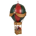 Clayre & Eef Weihnachtsdekorationsfigur Heißluftballon Ø 12x27 cm Rot Metall