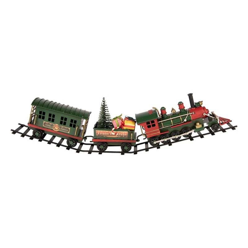 Clayre & Eef Weihnachtsdekorationsfigur Zug 42x5x12 cm Grün Metall