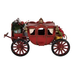 Clayre & Eef Kerstdecoratie Beeld 32x17x17 cm Rood Metaal