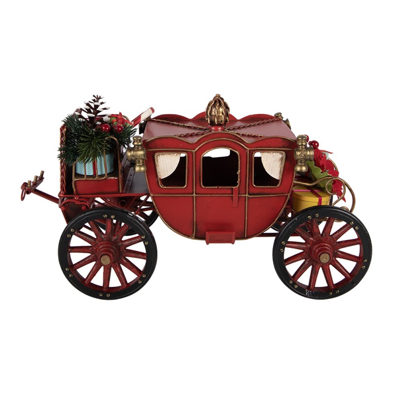 Clayre & Eef Kerstdecoratie Beeld 32x17x17 cm Rood Metaal