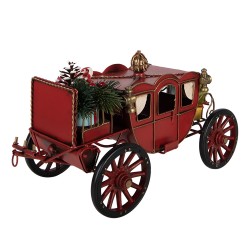 Clayre & Eef Kerstdecoratie Beeld 32x17x17 cm Rood Metaal