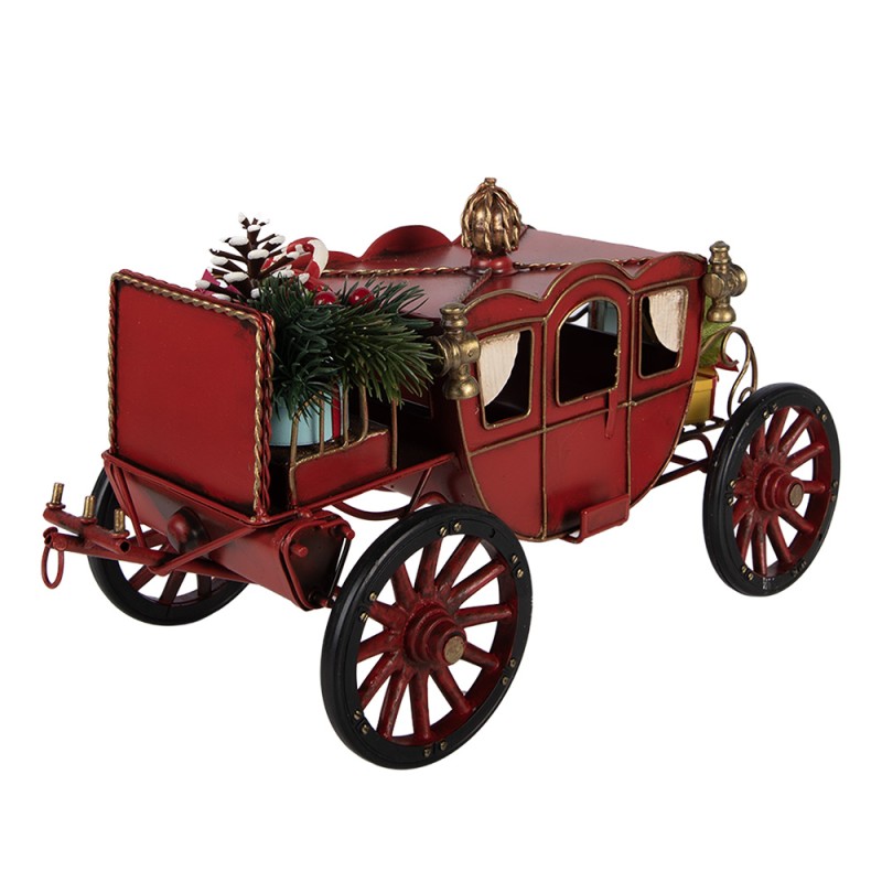 Clayre & Eef Kerstdecoratie Beeld 32x17x17 cm Rood Metaal