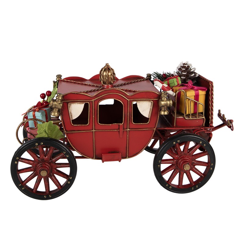 Clayre & Eef Kerstdecoratie Beeld 32x17x17 cm Rood Metaal