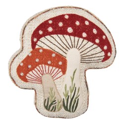 Clayre & Eef Decorative Cushion Mushroom 40x38x4 cm Beige Polyester