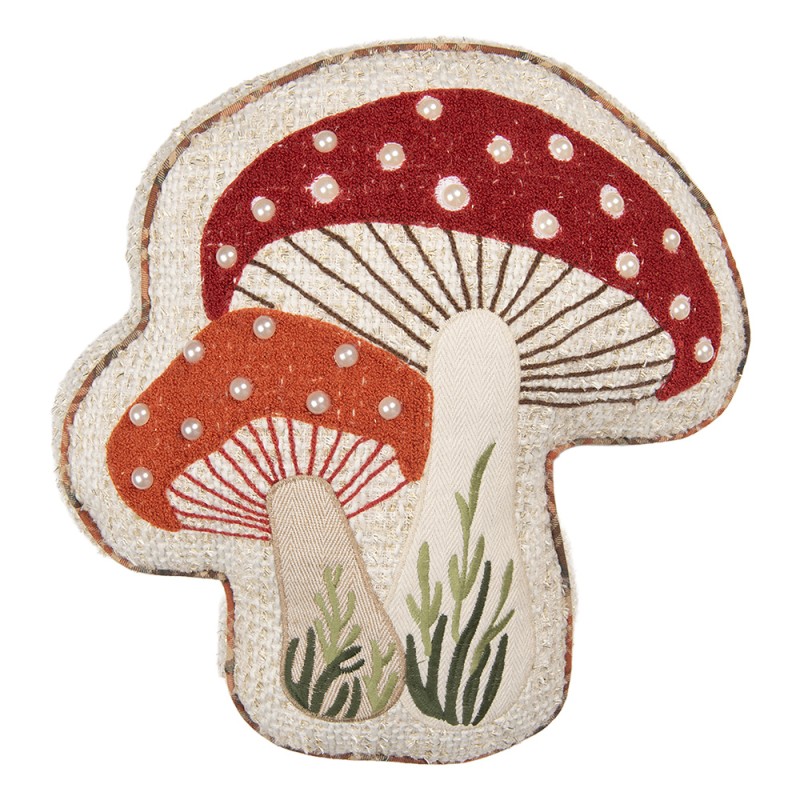 Clayre & Eef Decorative Cushion Mushroom 40x38x4 cm Beige Polyester