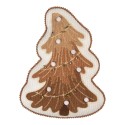 Clayre & Eef Sierkussen Kerstboom 33x40x4 cm Bruin Polyester