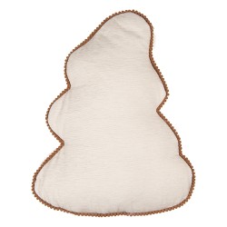 Clayre & Eef Sierkussen Kerstboom 33x40x4 cm Bruin Polyester