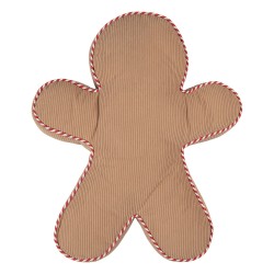 Clayre & Eef Sierkussen Gingerbread man 35x40x4 cm Bruin Polyester