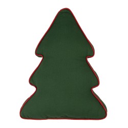 Clayre & Eef Dekokissen Weihnachtsbaum 38x40x4 cm Grün Polyester
