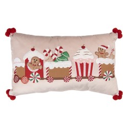 Clayre & Eef Decorative Cushion 50x30x4 cm Beige Polyester