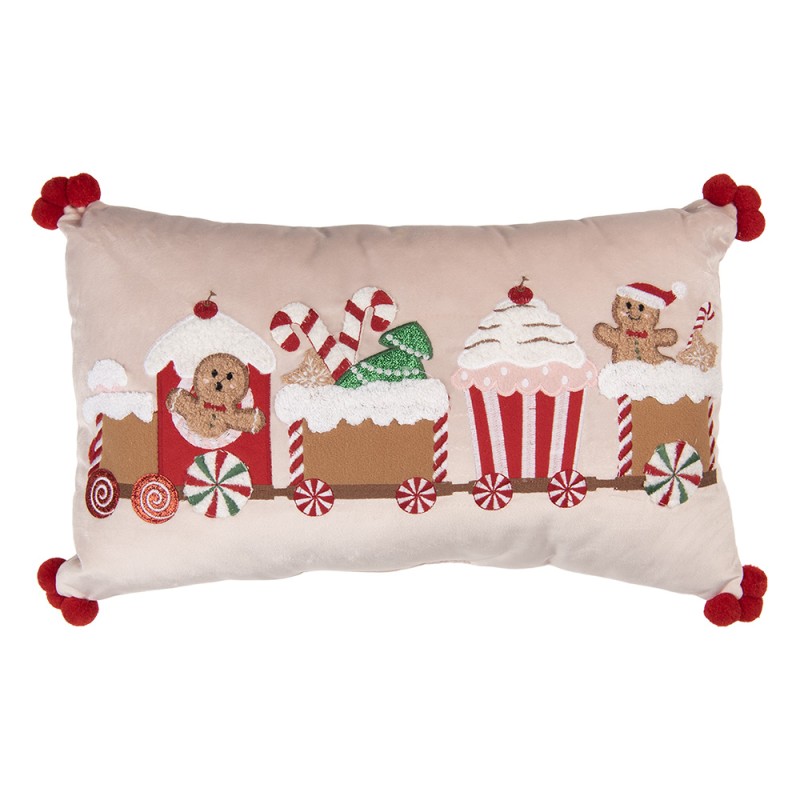 Clayre & Eef Decorative Cushion 50x30x4 cm Beige Polyester