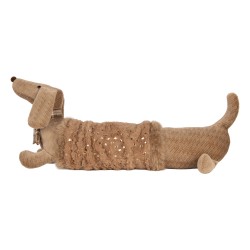 Clayre & Eef Umarmung Hund Dackel 58x20x21 cm Braun Synthetisch