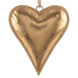 Clayre & Eef Weihnachtsanhänger Herz Goldfarbig Metall