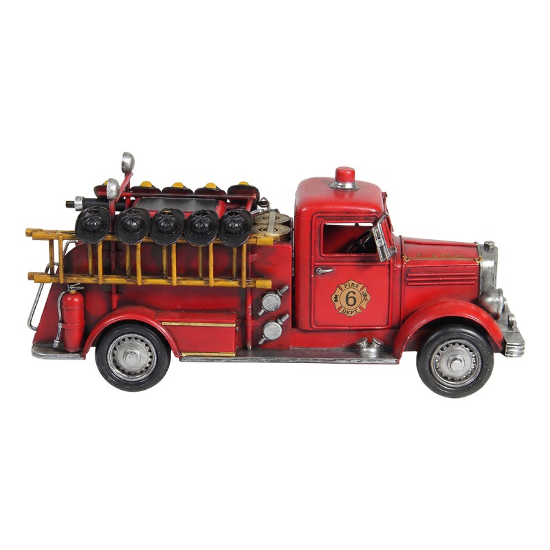 Clayre & Eef Decorative Model Fire Engine Red Metal