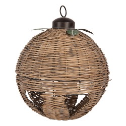 Clayre & Eef Weihnachtsdekorationsfigur Christbaumkugel Ø 41x51 cm Braun Rattan