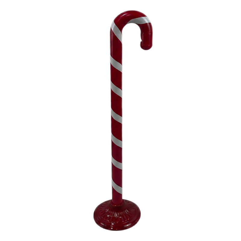 Clayre & Eef Decorazione di Natalizie Bastoncino di zucchero Rosso Metallo