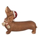 Clayre & Eef Decoratie Beeld Hond 37x11x27 cm Bruin Keramisch materiaal Teckel