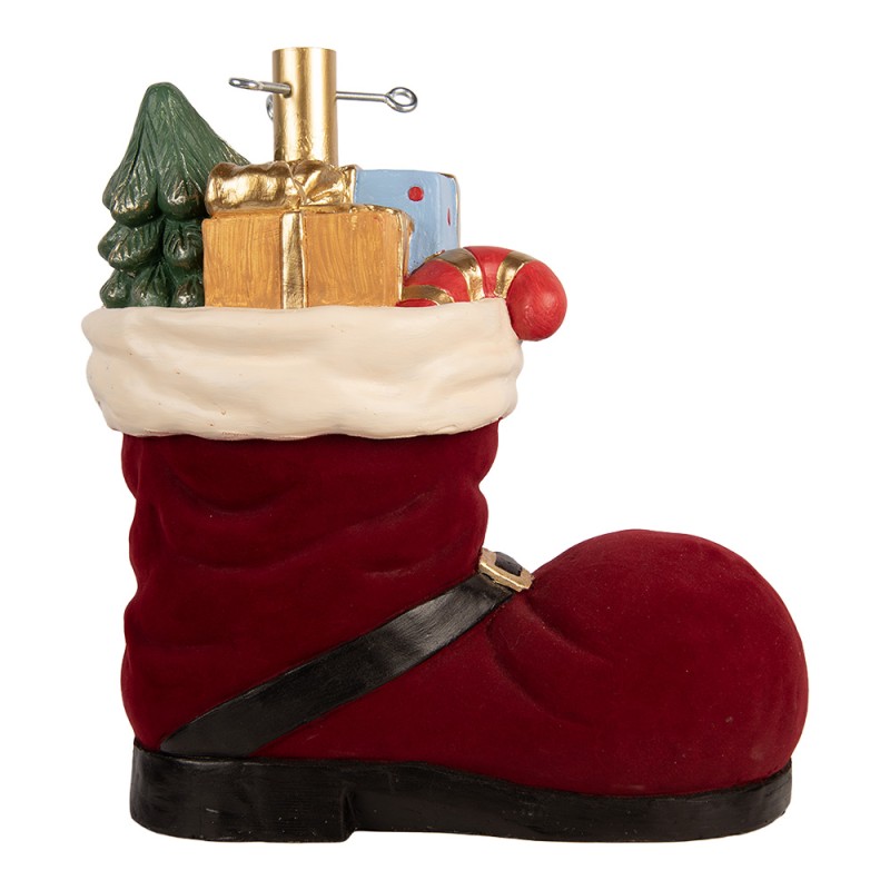 Clayre & Eef Christmas Tree Stand Boots 39x21x45 cm Red Ceramic material