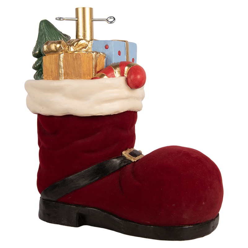 Clayre & Eef Christmas Tree Stand Boots 39x21x45 cm Red Ceramic material