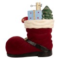 Clayre & Eef Christmas Tree Stand Boots 39x21x45 cm Red Ceramic material