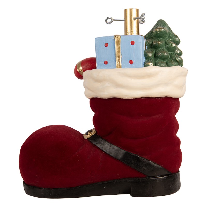 Clayre & Eef Christmas Tree Stand Boots 39x21x45 cm Red Ceramic material