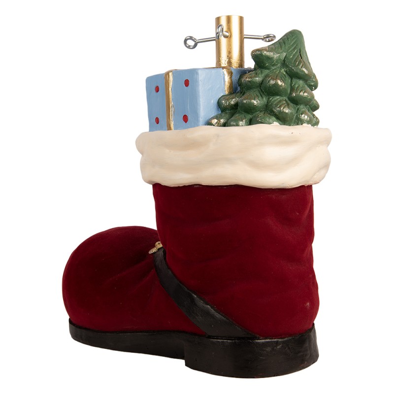 Clayre & Eef Christmas Tree Stand Boots 39x21x45 cm Red Ceramic material