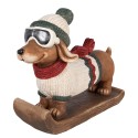Clayre & Eef Décoration de Noël Image Chien 51x17x37 cm Marron Céramique