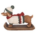 Clayre & Eef Décoration de Noël Image Chien 51x17x37 cm Marron Céramique