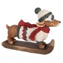 Clayre & Eef Décoration de Noël Image Chien 51x17x37 cm Marron Céramique