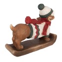 Clayre & Eef Décoration de Noël Image Chien 51x17x37 cm Marron Céramique