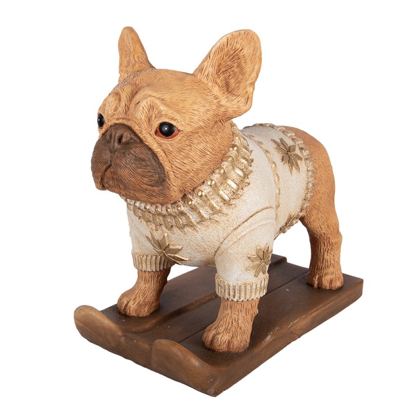 Clayre & Eef Statuetta decorativa Cane 39x20x35 cm Marrone Materiale ceramico