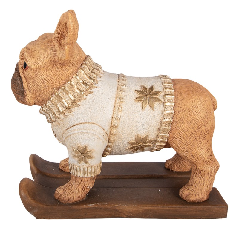 Clayre & Eef Statuetta decorativa Cane 39x20x35 cm Marrone Materiale ceramico