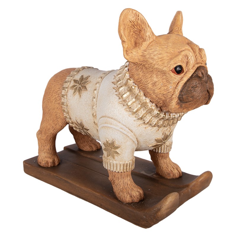 Clayre & Eef Statuetta decorativa Cane 39x20x35 cm Marrone Materiale ceramico