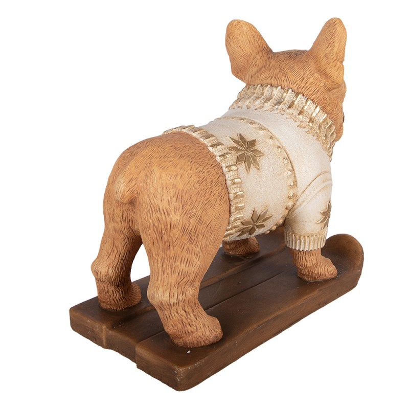 Clayre & Eef Statuetta decorativa Cane 39x20x35 cm Marrone Materiale ceramico