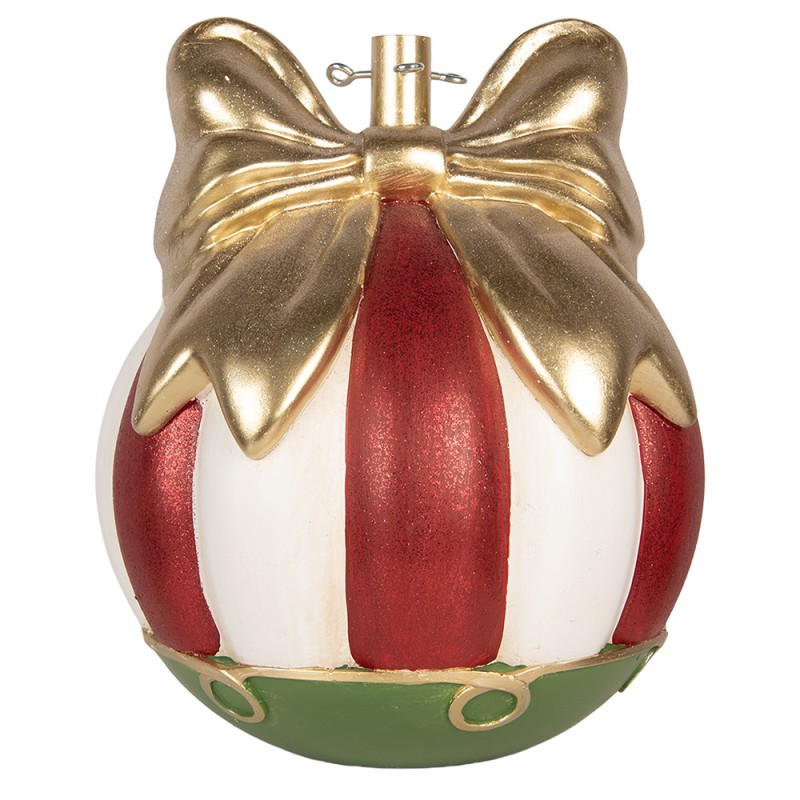 Clayre & Eef Pied de sapin de Noël Boule de Noël 40x40x48 cm Rouge Matériau céramique