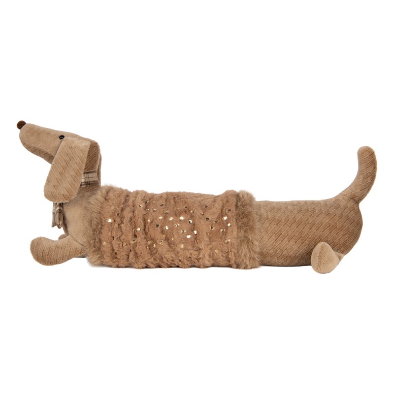 Clayre & Eef Umarmung Hund Dackel 58x20x21 cm Braun Synthetisch