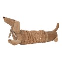 Clayre & Eef Umarmung Hund Dackel 58x20x21 cm Braun Synthetisch
