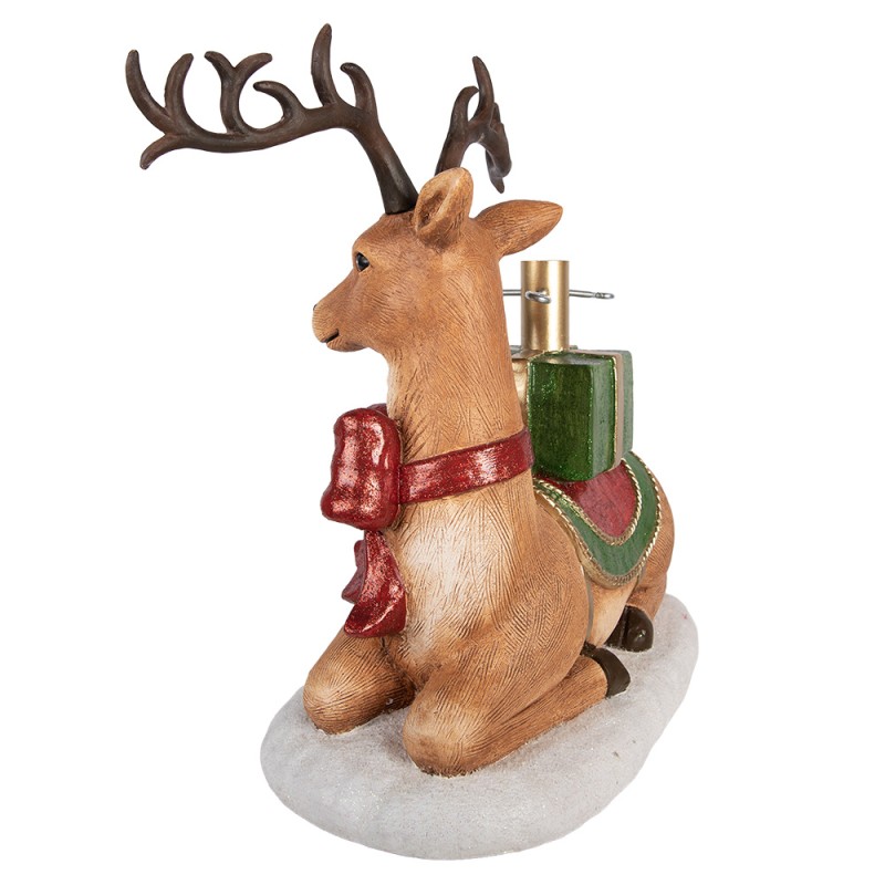 Clayre & Eef Christmas Tree Stand Deer 48x26x52 cm Brown Ceramic