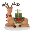 Clayre & Eef Christmas Tree Stand Deer 48x26x52 cm Brown Ceramic