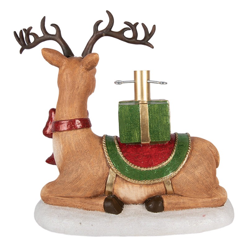 Clayre & Eef Christmas Tree Stand Deer 48x26x52 cm Brown Ceramic