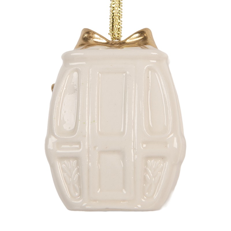 Clayre & Eef Kersthanger 5x4x6 cm Wit Porselein
