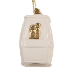 Clayre & Eef Christmas Ornament 5x4x6 cm White Porcelain