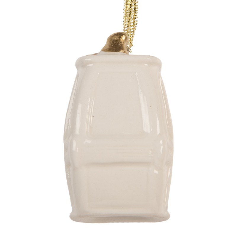 Clayre & Eef Kersthanger 5x4x6 cm Wit Porselein