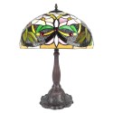 Lumilamp Table Lamp Tiffany Ø 41x58 cm Beige Green Polyresin Flowers