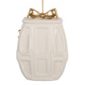 Clayre & Eef Pendentif de Noël 5x4x11 cm Blanc Porcelaine