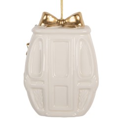 Clayre & Eef Christmas Ornament 5x4x11 cm White Porcelain